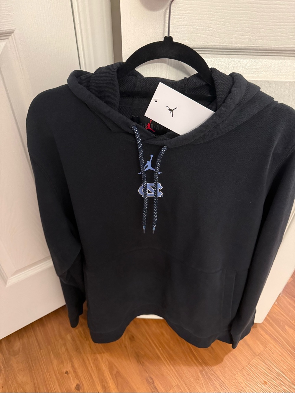 Jordan Black Hoodie with Light Blue UNC Logo